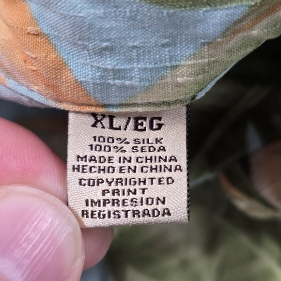 Jamaica Jaxx Hawaiian Silk Shirt XL 100% Tropical Floral Multicolor Textured - Picture 13 of 14